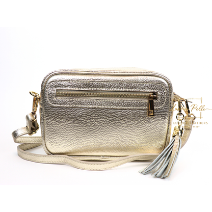 Bella Genuine Italian Pebbled Leather Box Bag