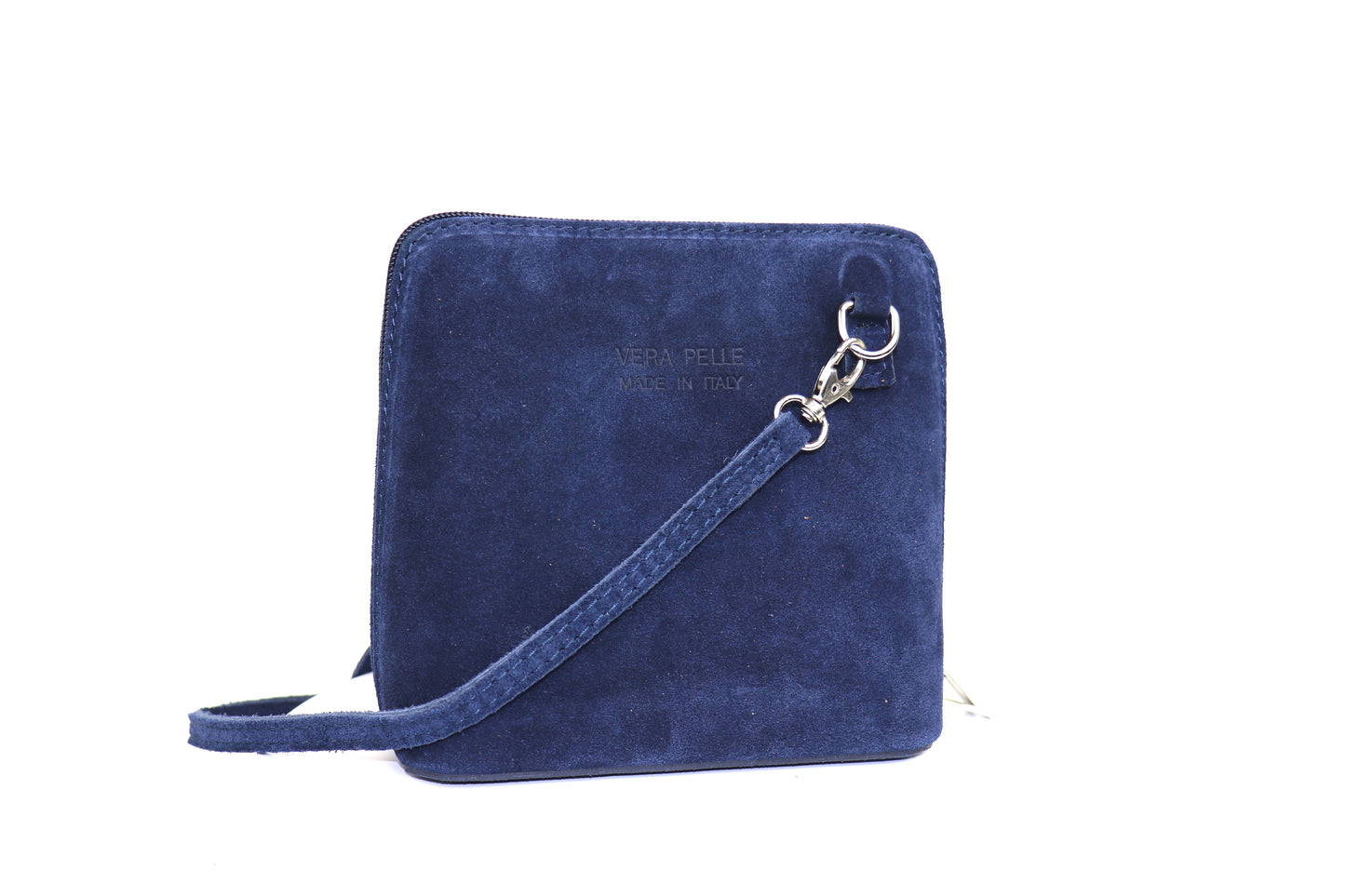 Genuine Italian Suede Leather Handbag with Detachable Straps