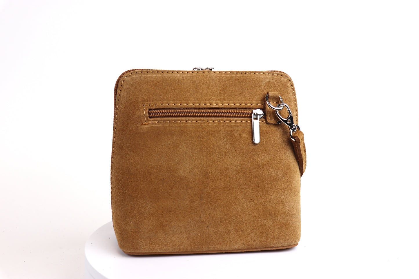 Genuine Italian Suede Leather Handbag with Detachable Straps