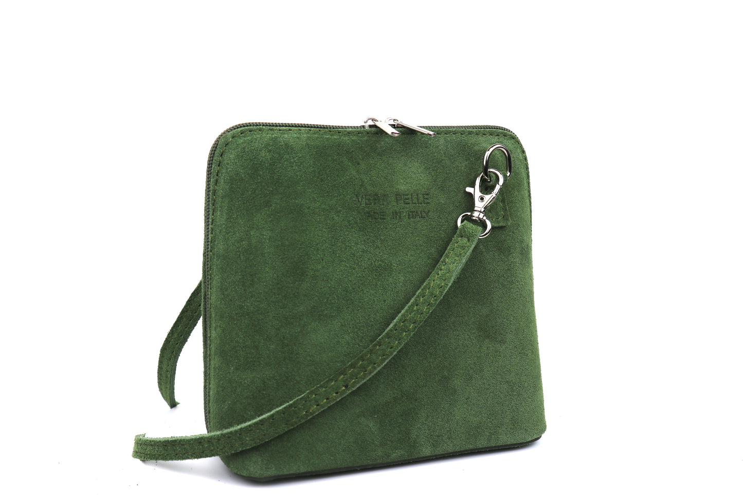 Genuine Italian Suede Leather Handbag with Detachable Straps