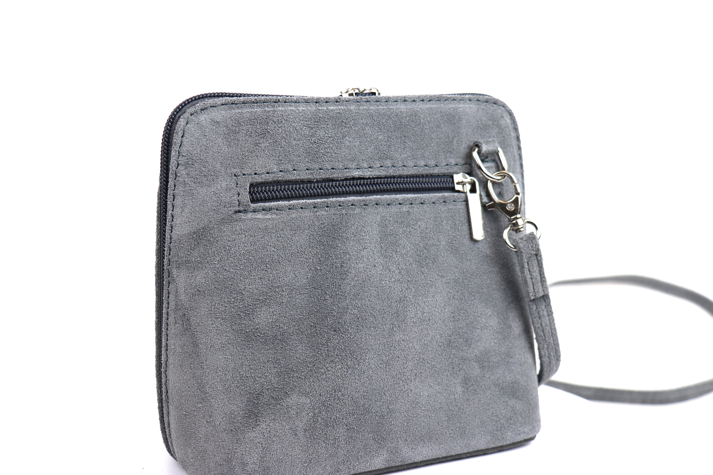 Genuine Italian Suede Leather Handbag with Detachable Straps