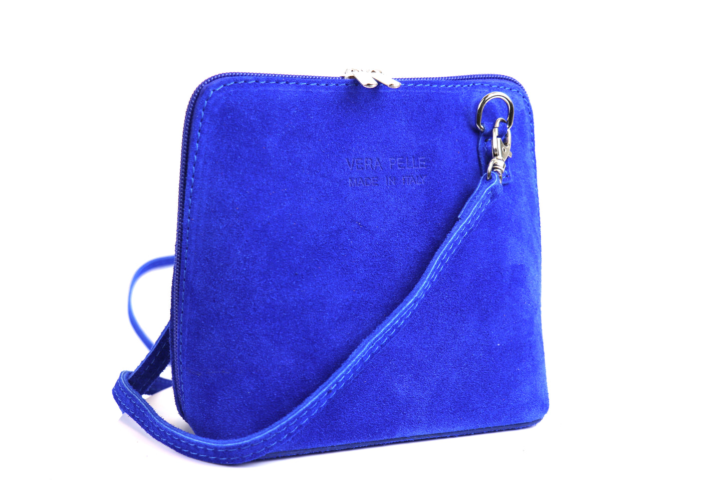 Genuine Italian Suede Leather Handbag with Detachable Straps