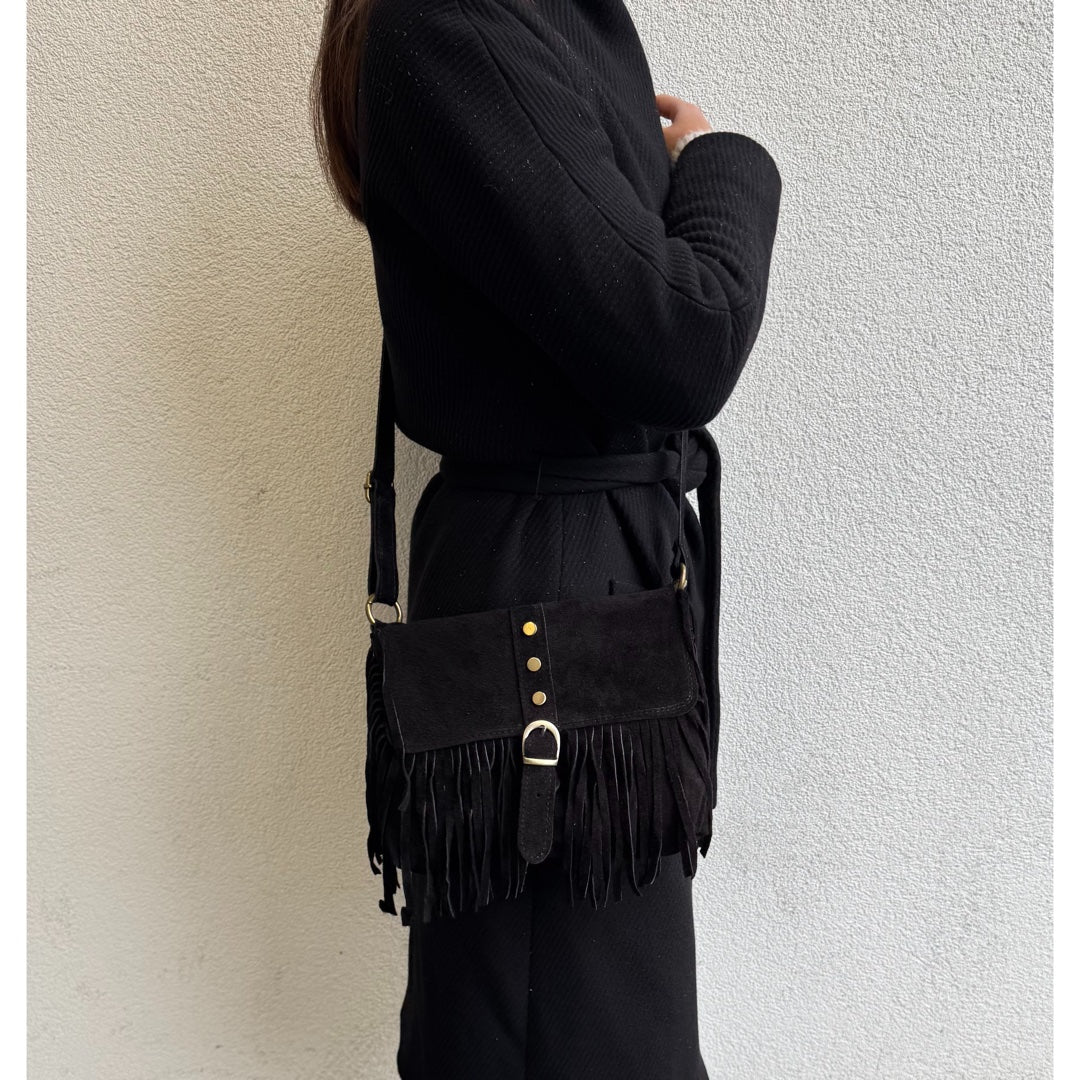 Suede crossbody/shoulder bag