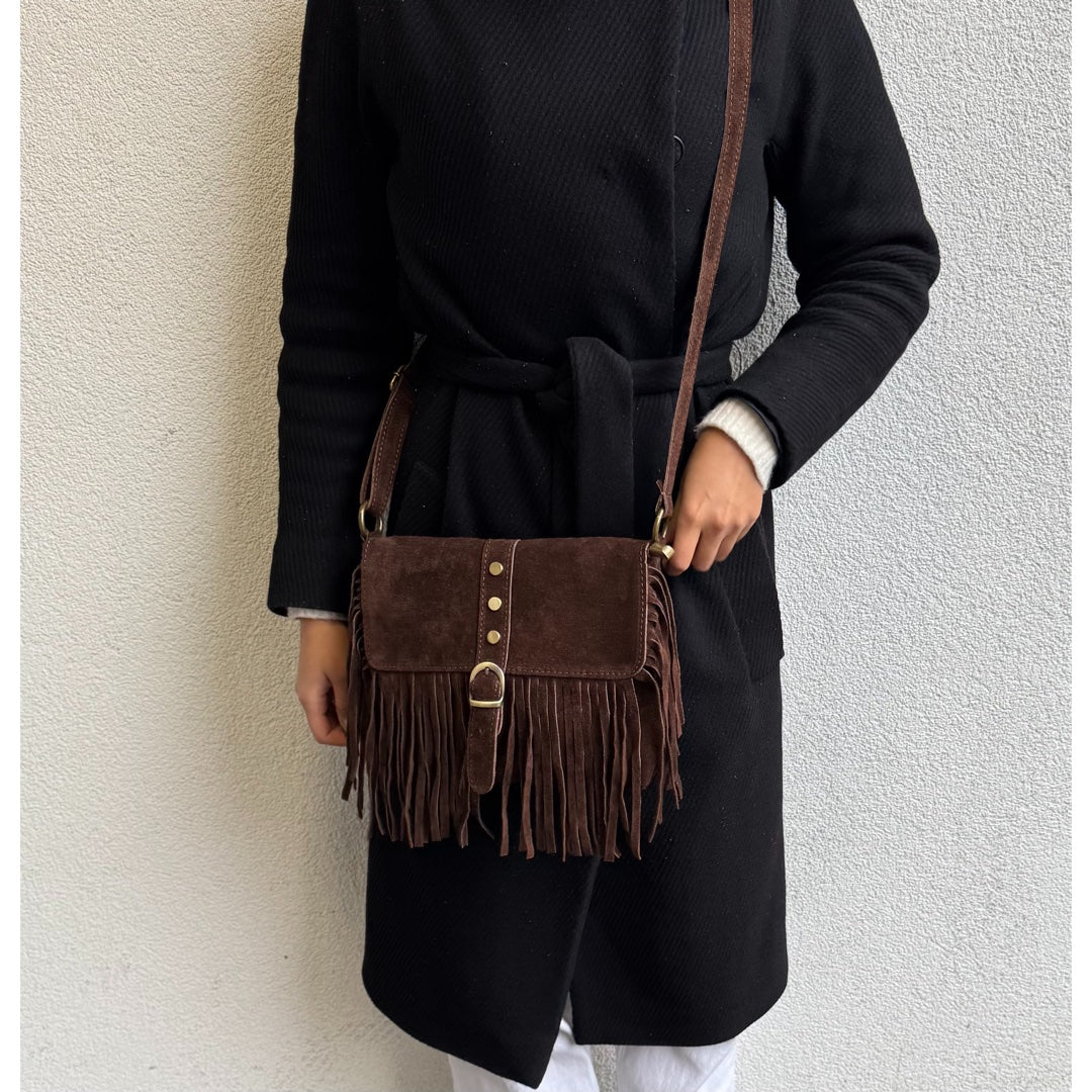 Suede crossbody/shoulder bag