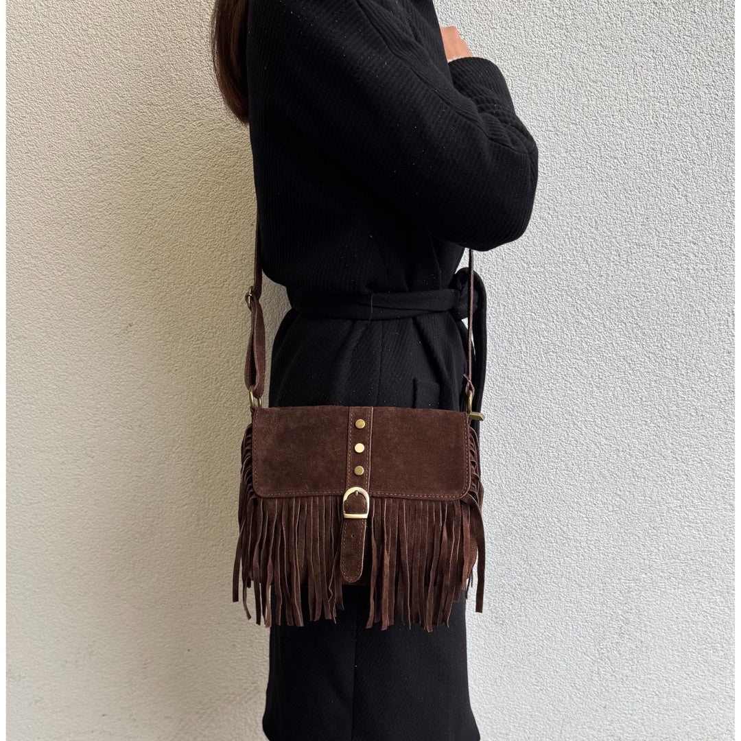 Suede crossbody/shoulder bag