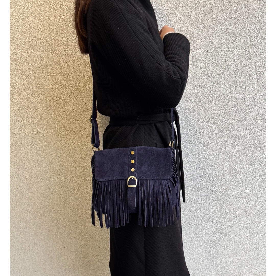 Suede crossbody/shoulder bag