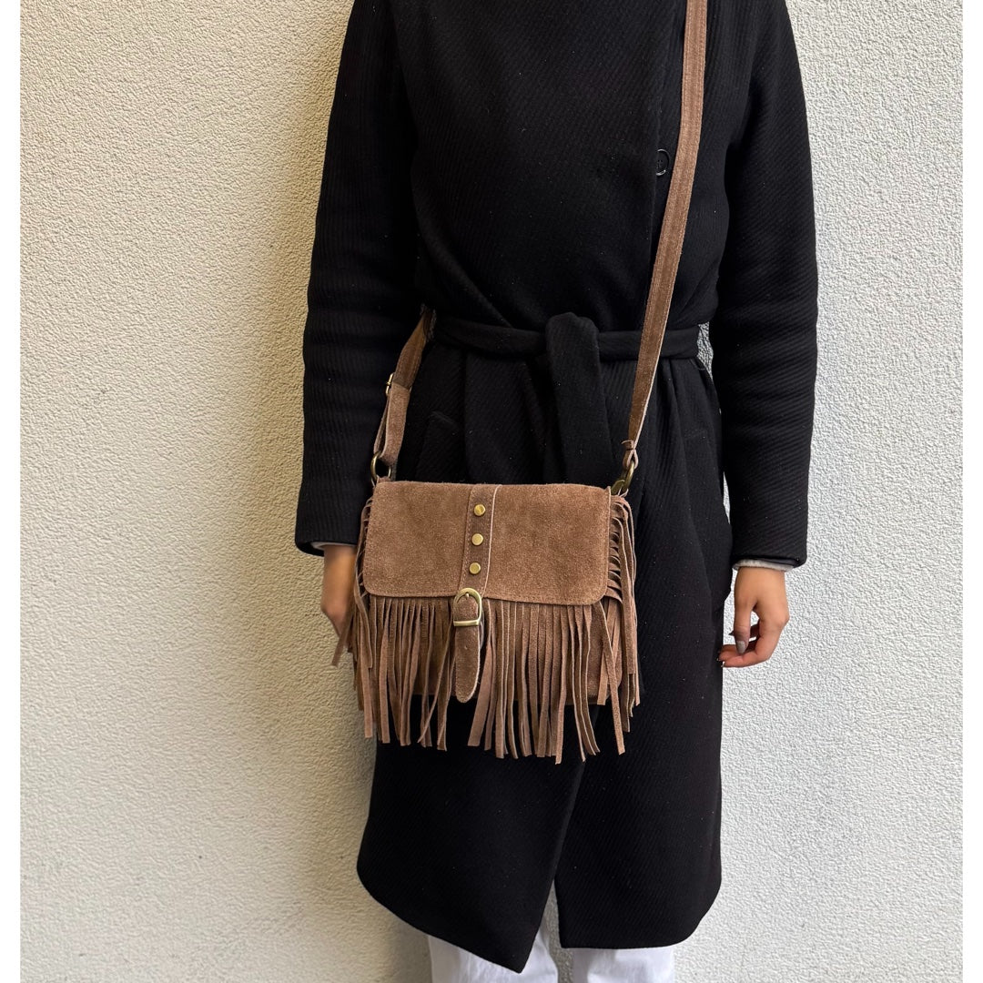 Suede crossbody/shoulder bag