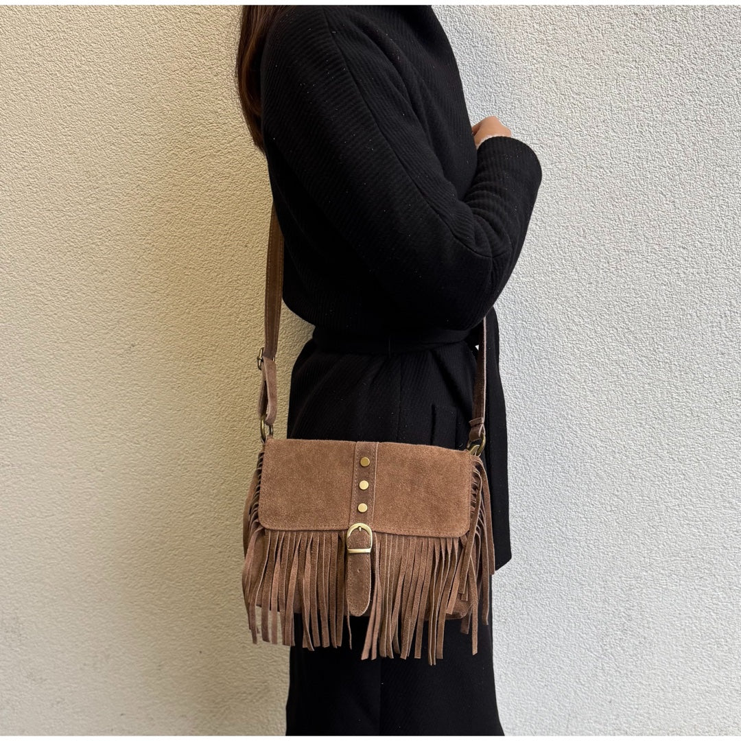 Suede crossbody/shoulder bag