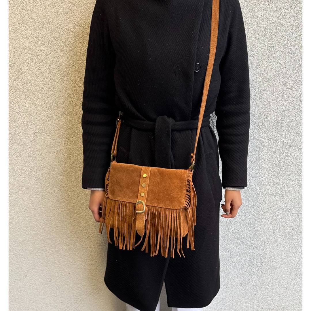 Suede crossbody/shoulder bag