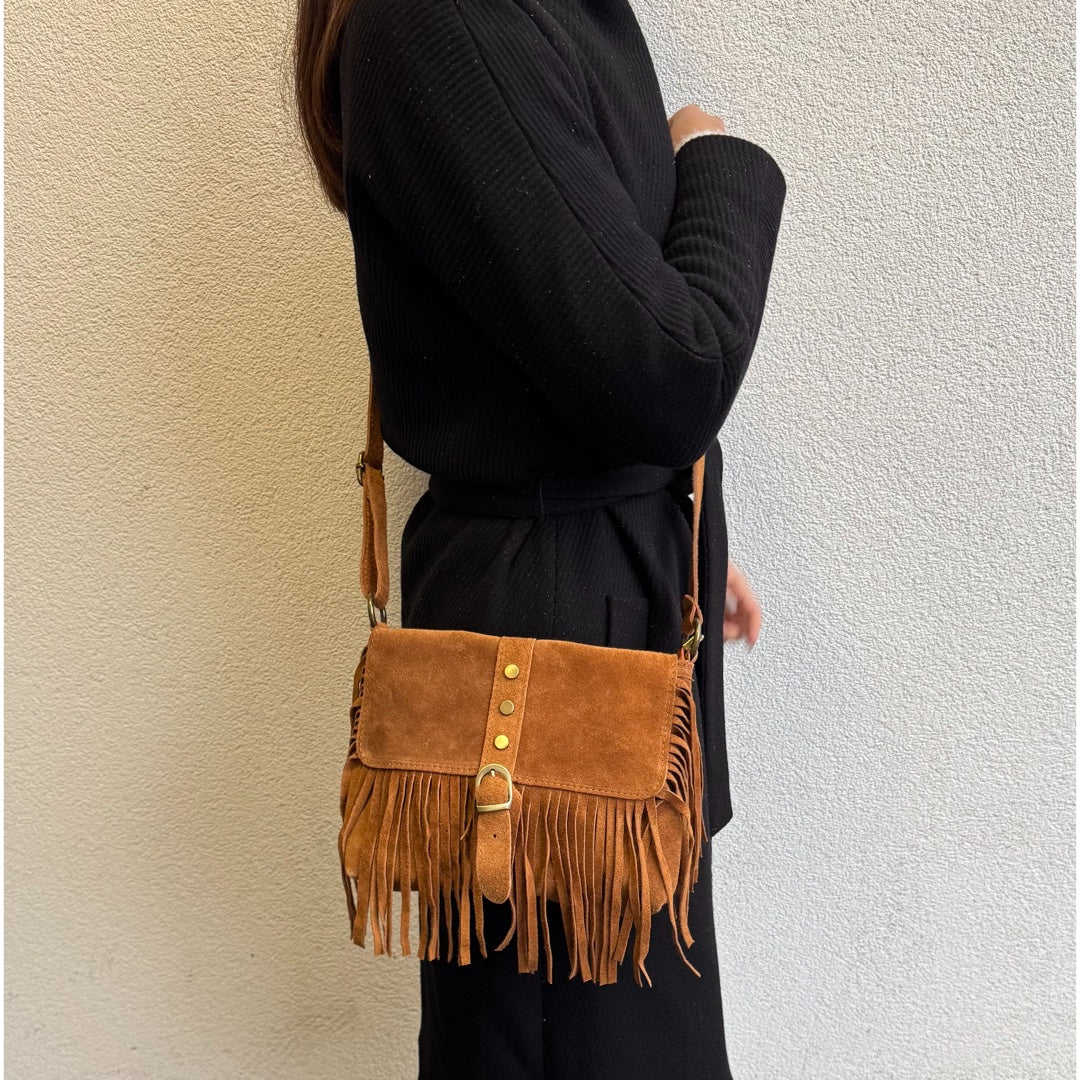 Suede crossbody/shoulder bag