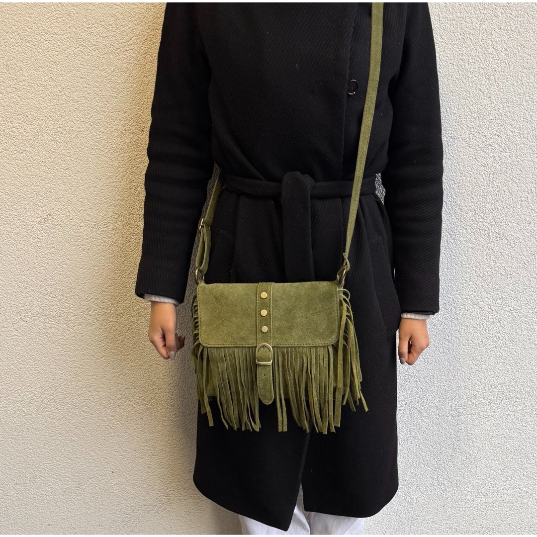 Suede crossbody/shoulder bag