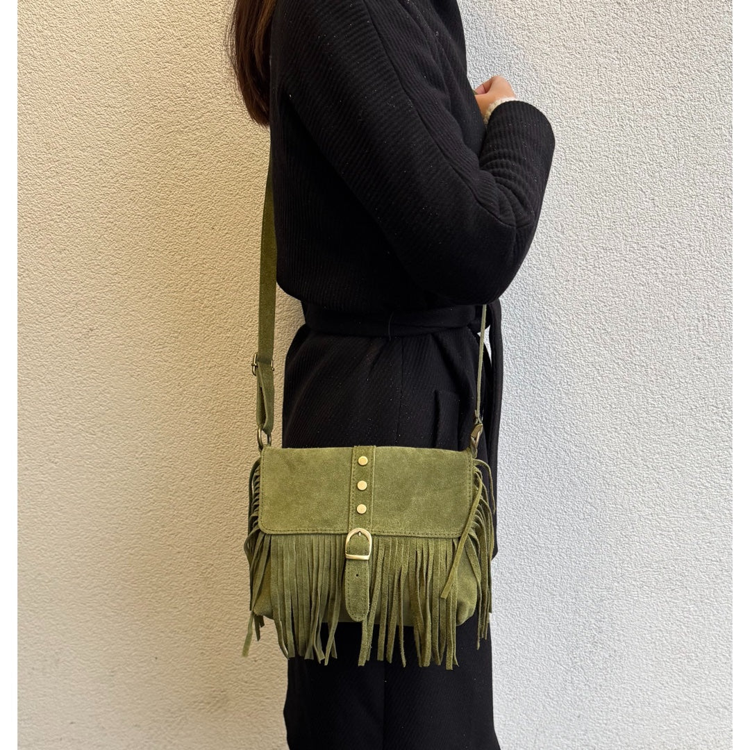 Suede crossbody/shoulder bag