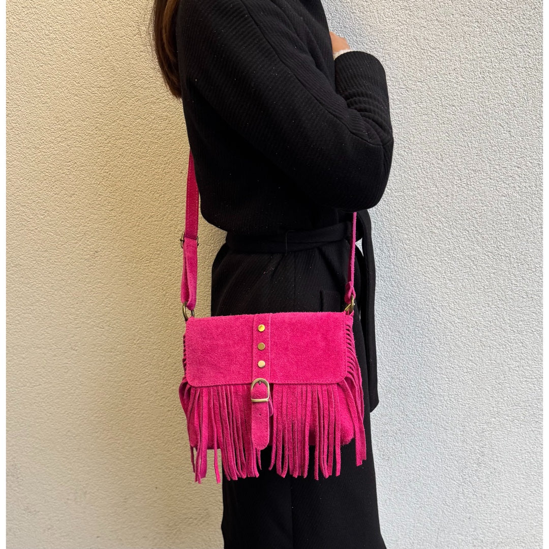 Suede crossbody/shoulder bag