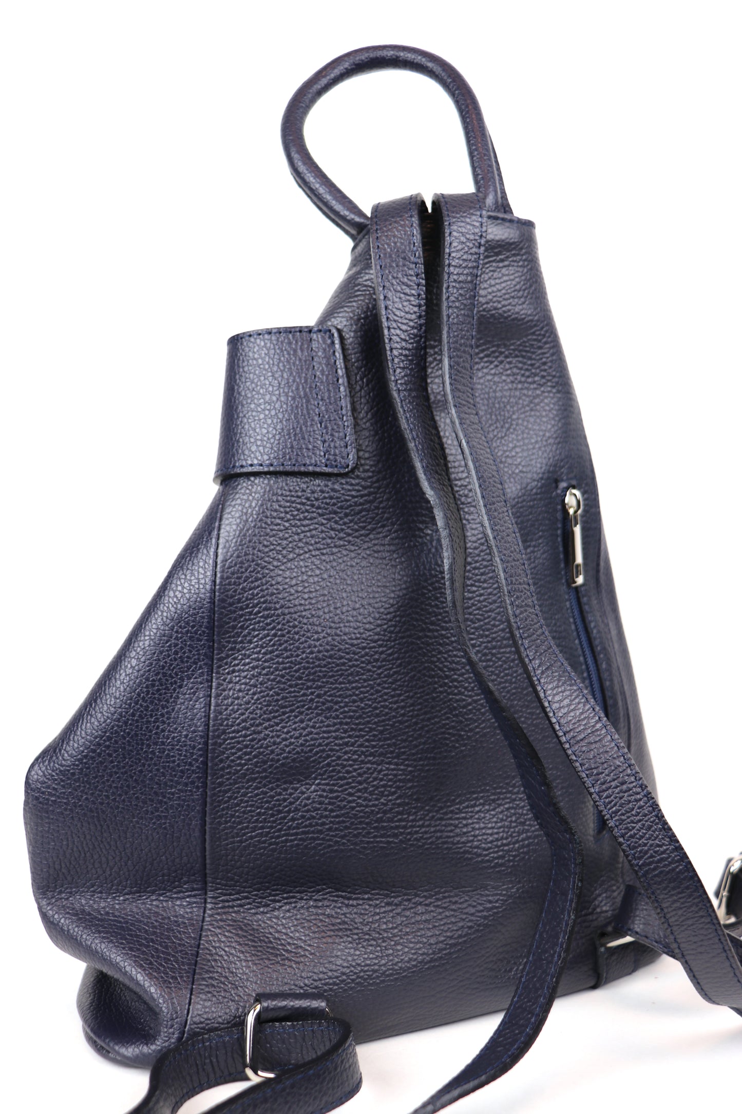 Pebbled Leather Backpack for Laptop