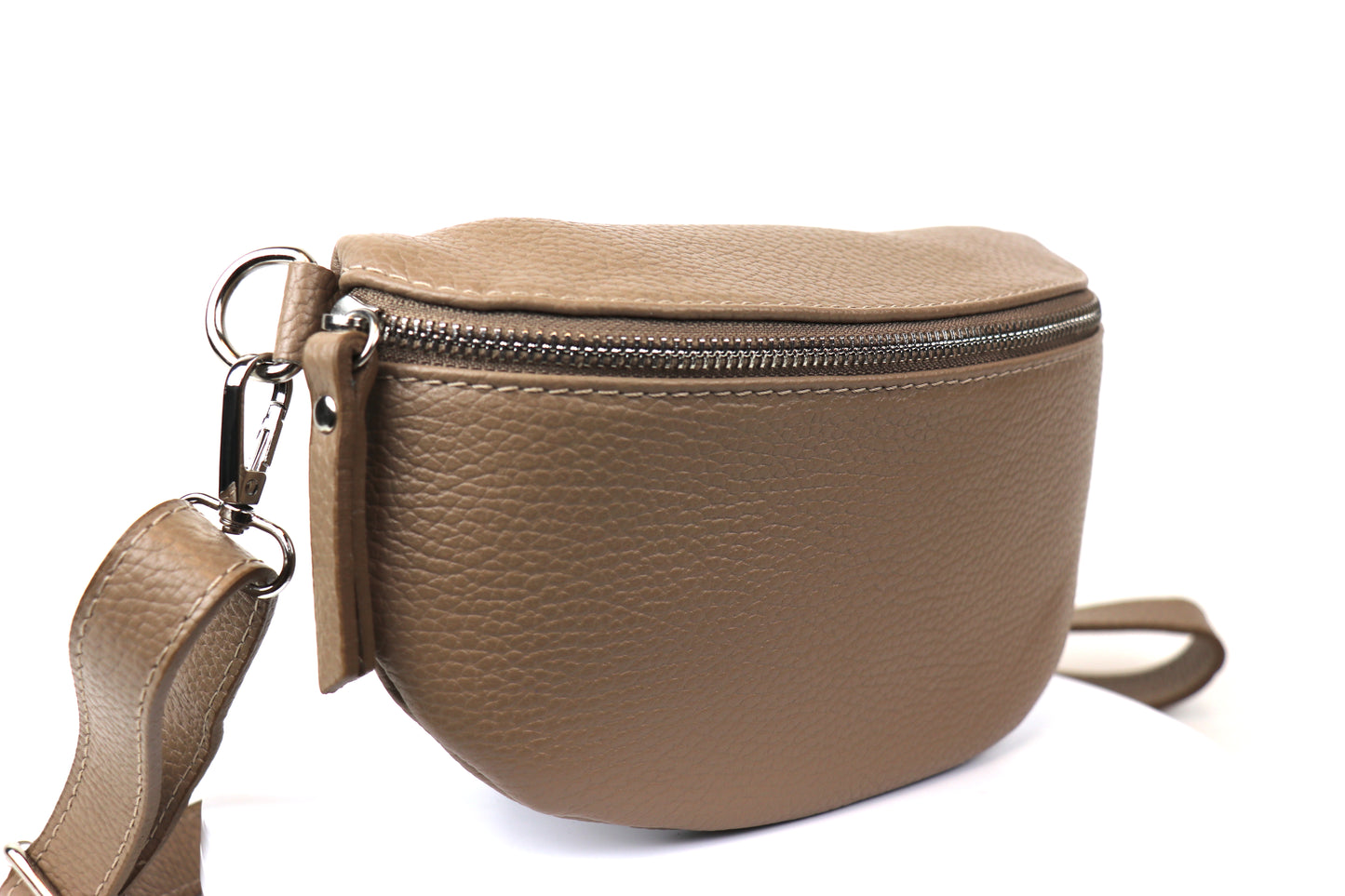 Small Genuine Grain Leather Bumbag