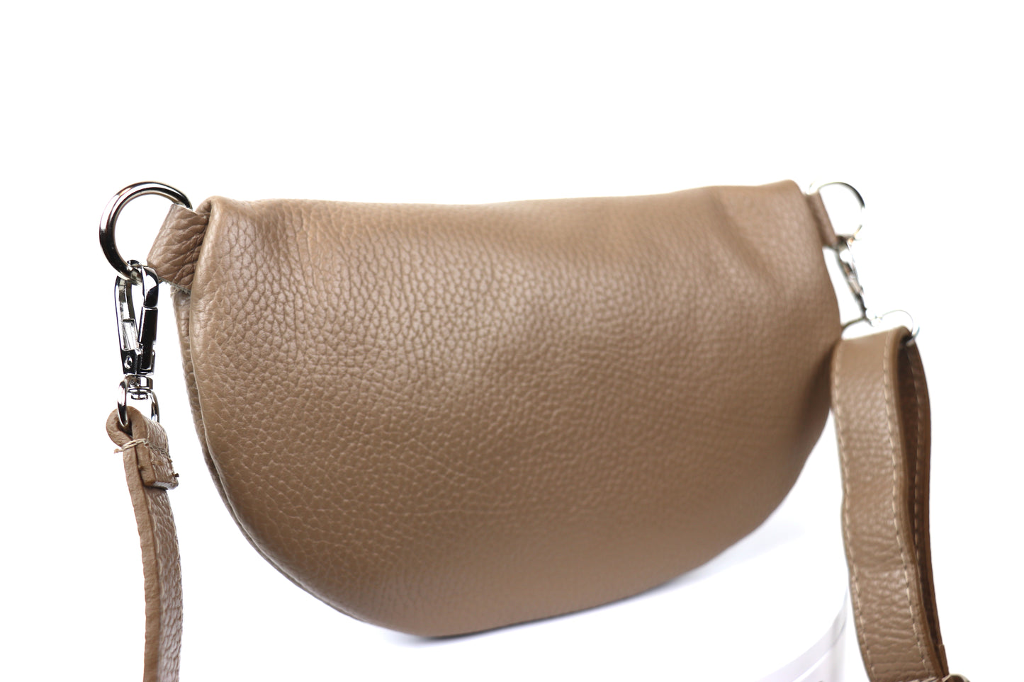 Small Genuine Grain Leather Bumbag