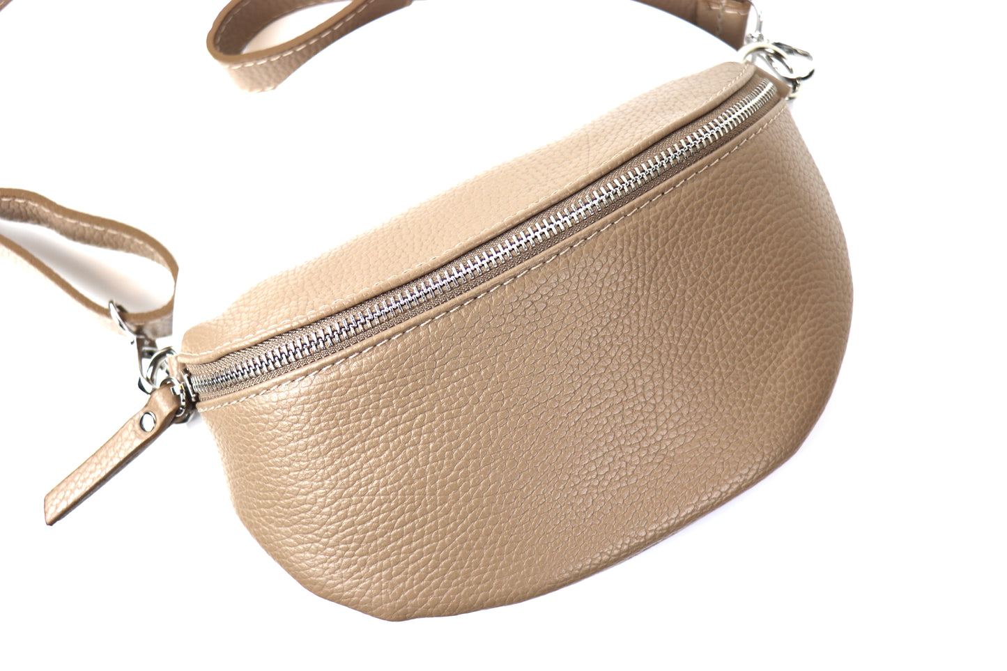 Small Genuine Grain Leather Bumbag