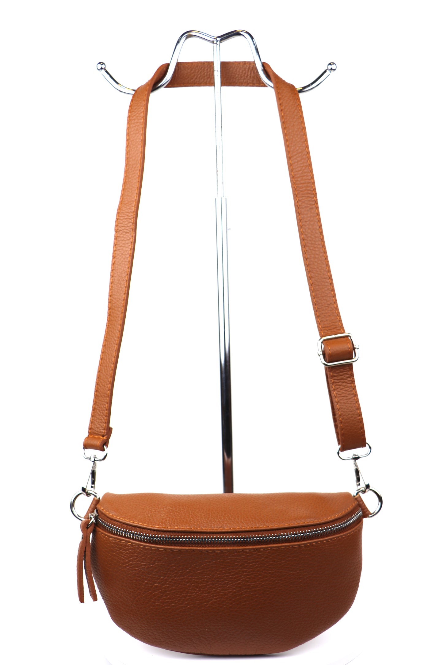 Small Genuine Grain Leather Bumbag