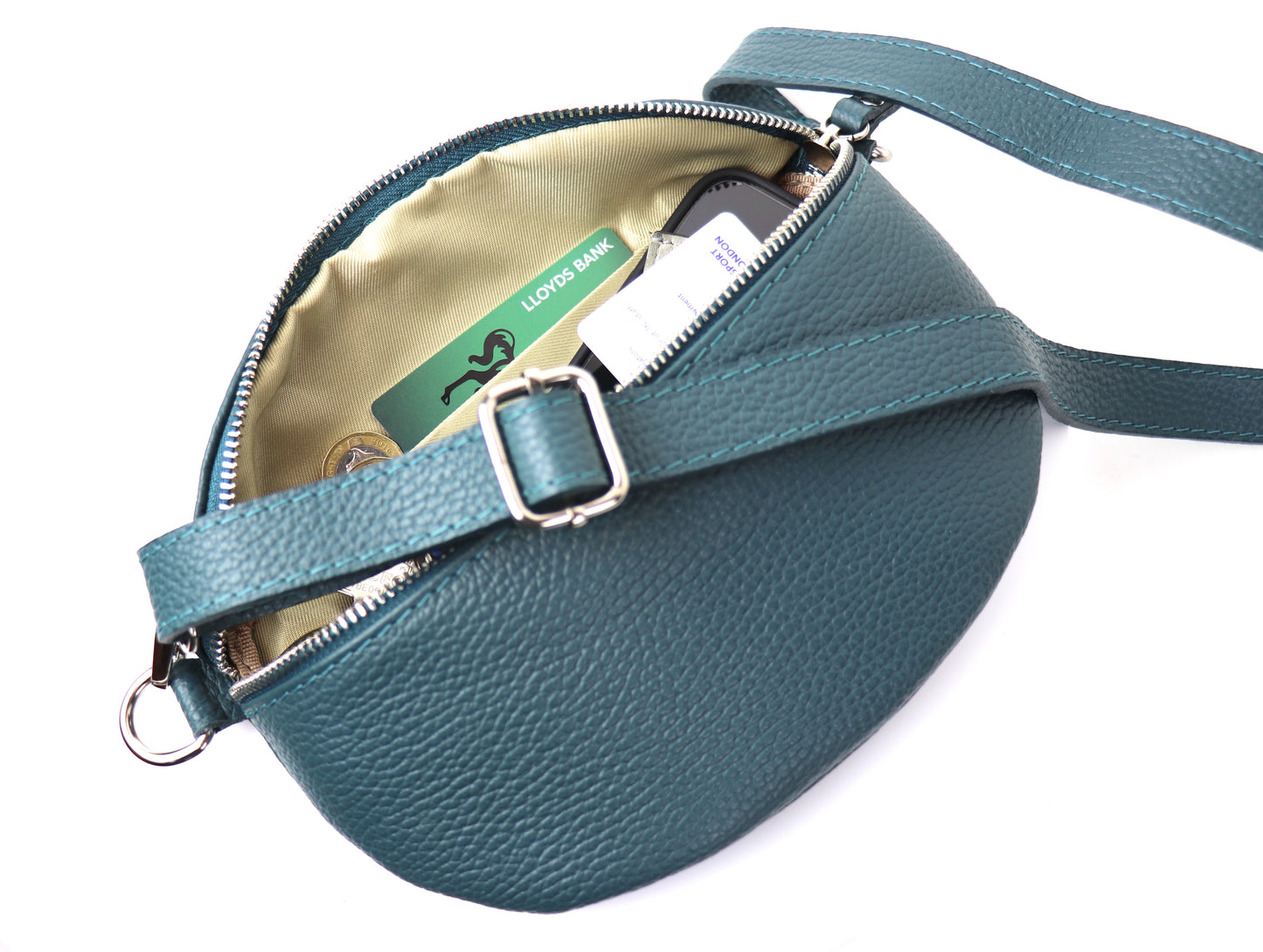 Small Genuine Grain Leather Bumbag