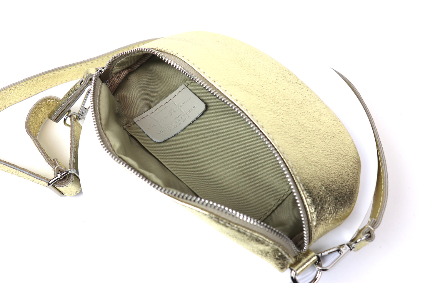 Small Genuine Grain Leather Bumbag