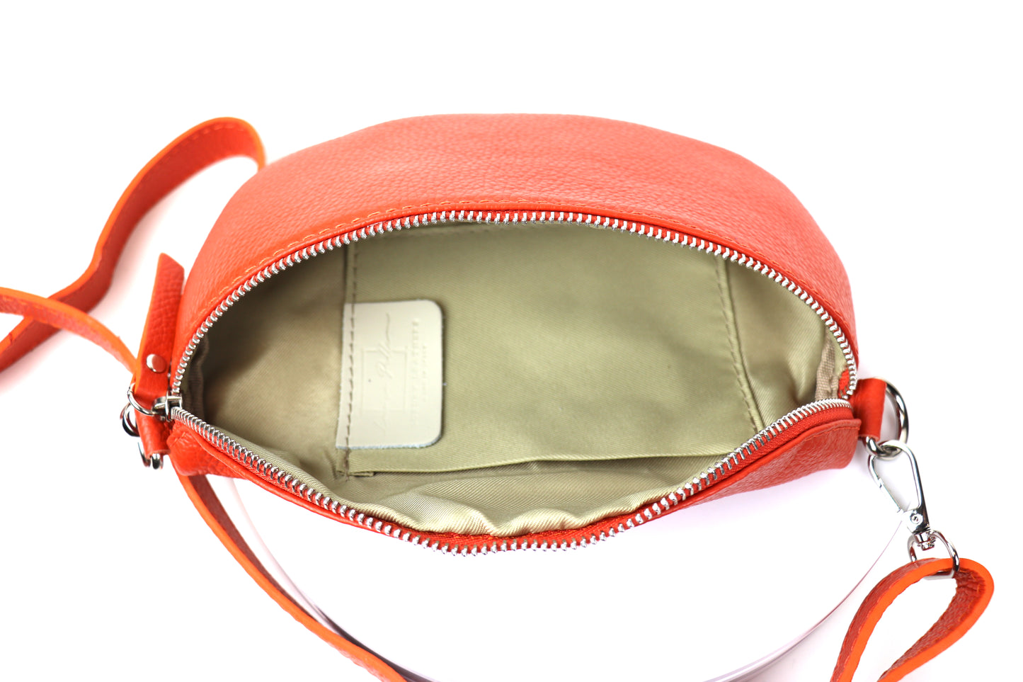 Small Genuine Grain Leather Bumbag