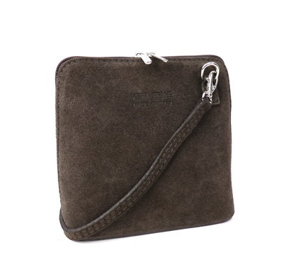 Ella Small Square Suede Crossbody Bag with Detachable Straps