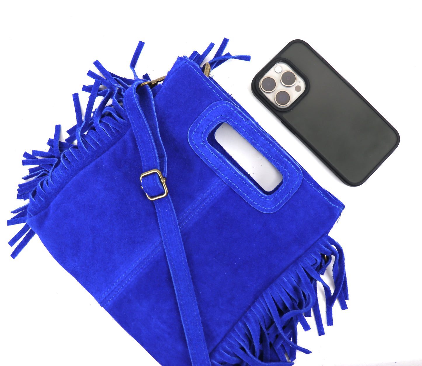 Suede Boho Tassel Crossbody Bag with Adjustable Detachable Straps