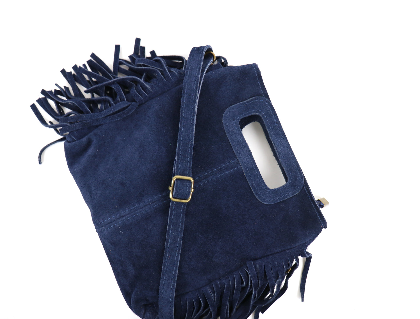 Suede Boho Tassel Crossbody Bag with Adjustable Detachable Straps