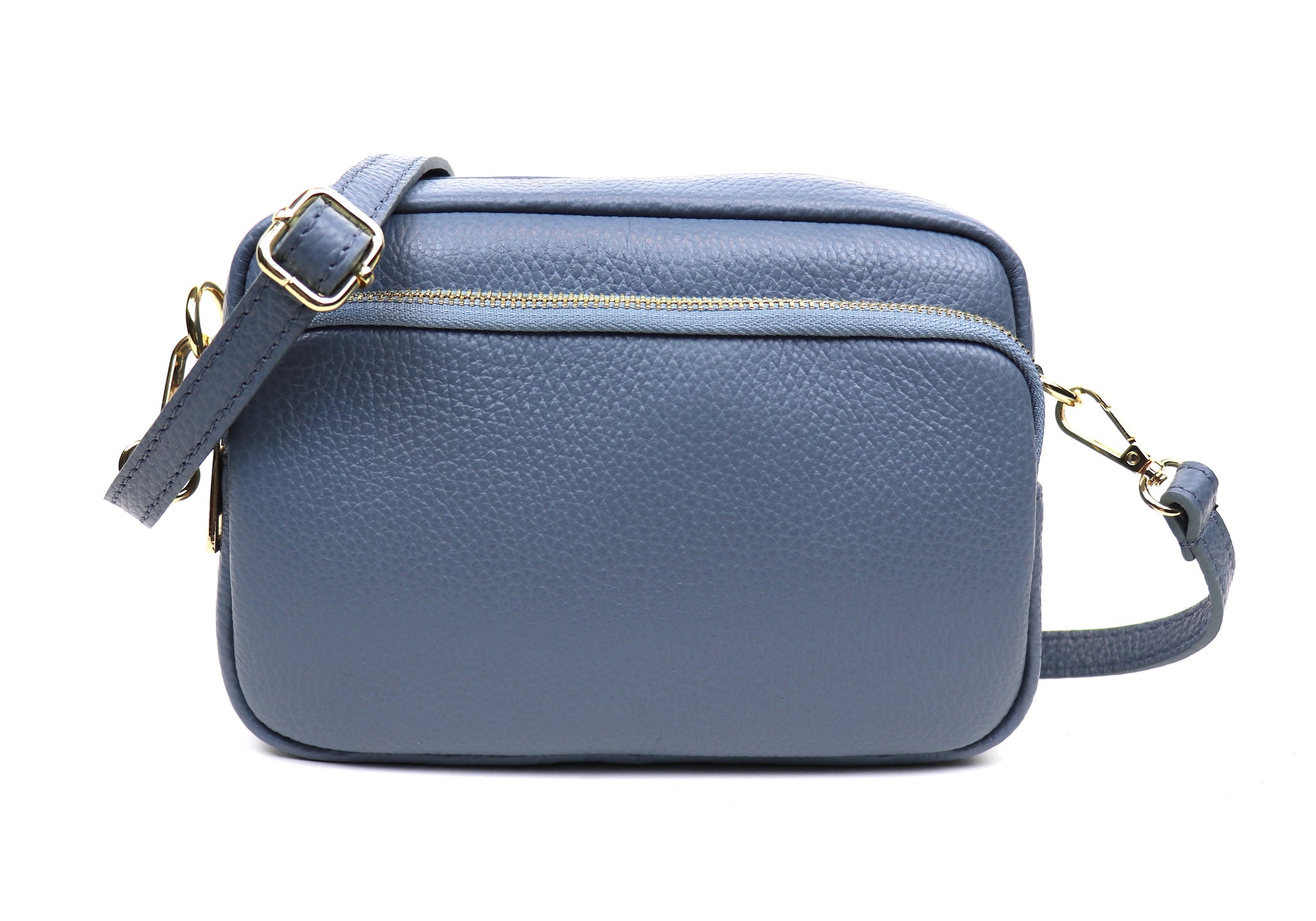 Double Zip Genuine Italian Leather Handbag