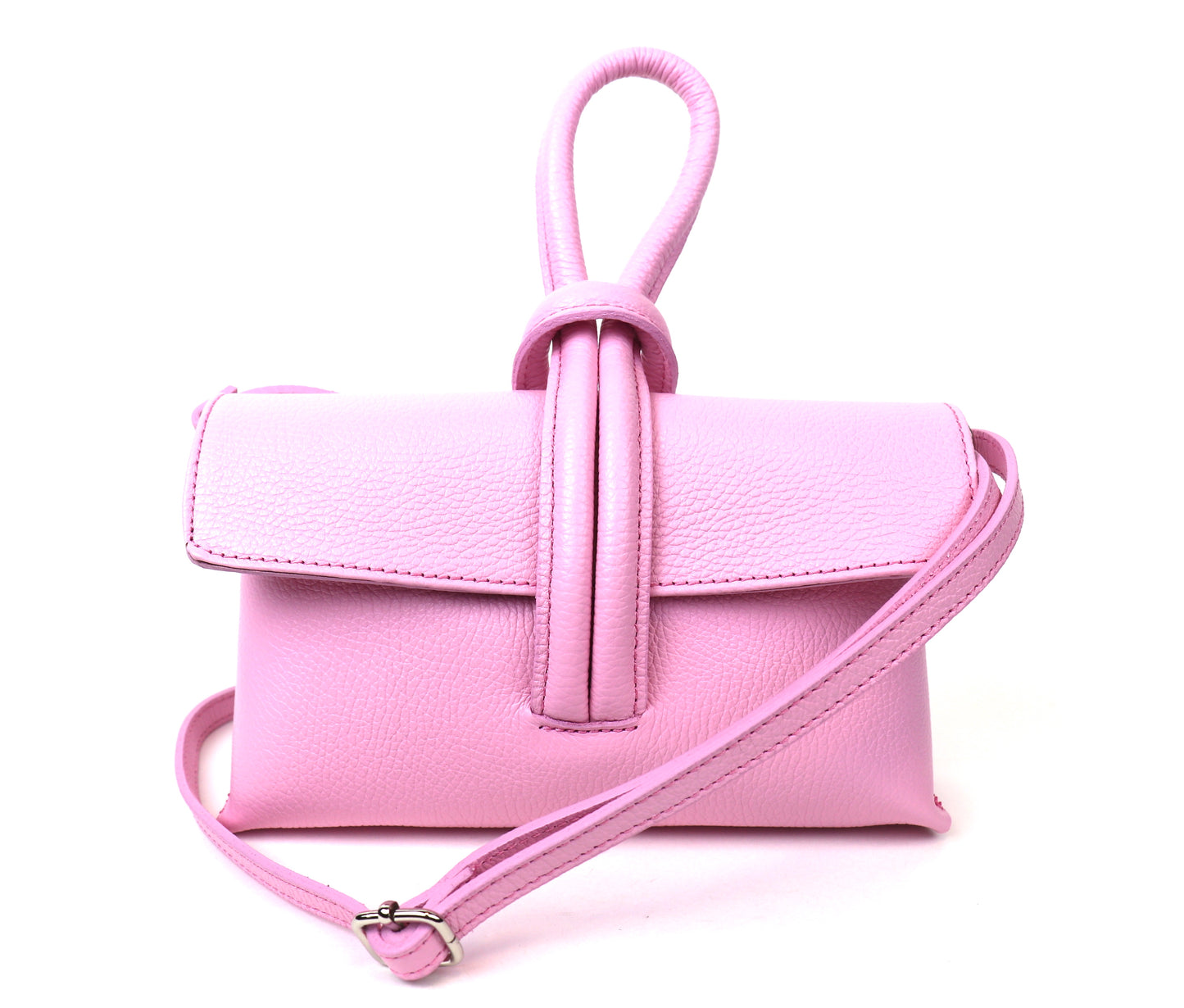 Versatile Leather Bag with Adjustable Detachable Strap - Wrist Bag - Clutch Bag