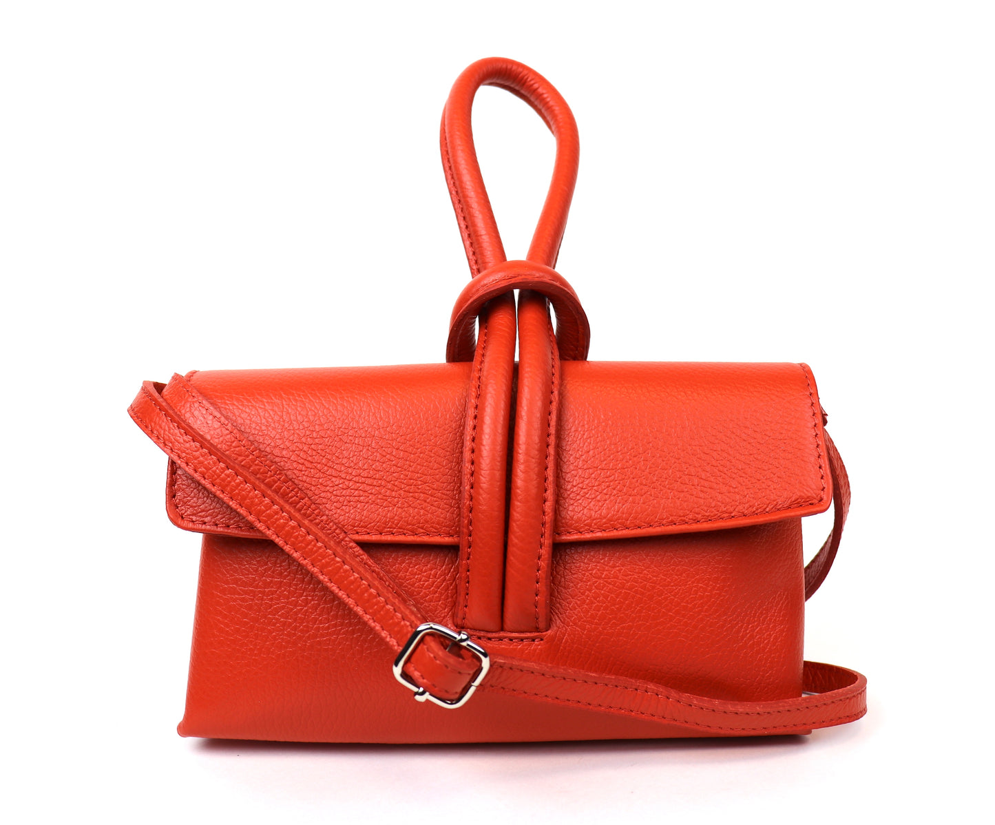 Versatile Leather Bag with Adjustable Detachable Strap - Wrist Bag - Clutch Bag