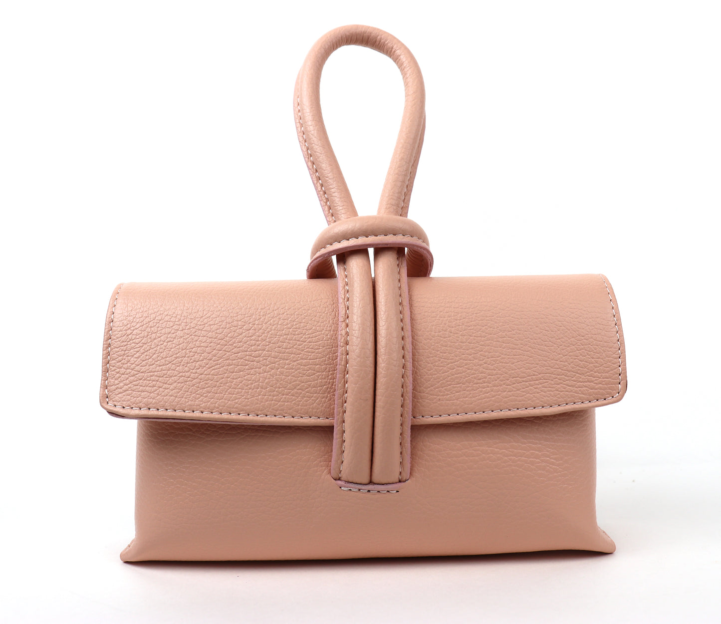 Versatile Leather Bag with Adjustable Detachable Strap - Wrist Bag - Clutch Bag