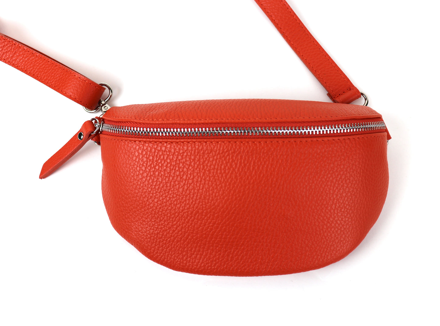 Small Genuine Grain Leather Bumbag