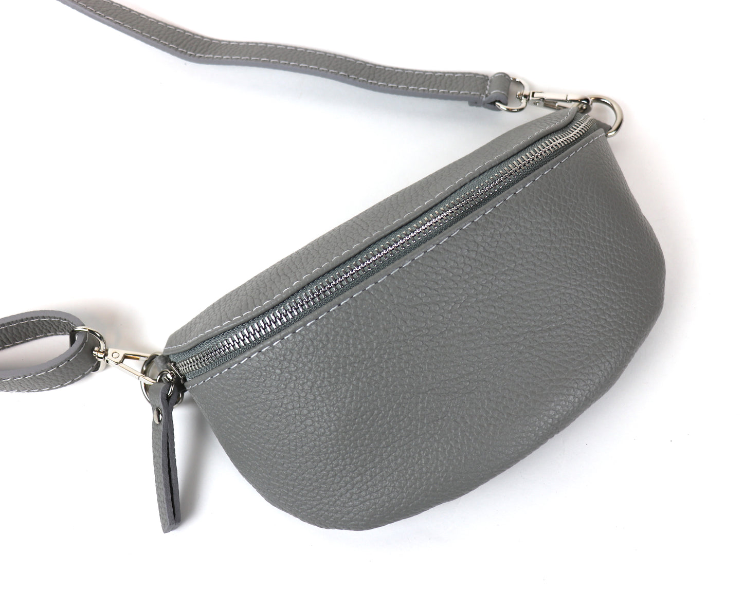 Small Genuine Grain Leather Bumbag