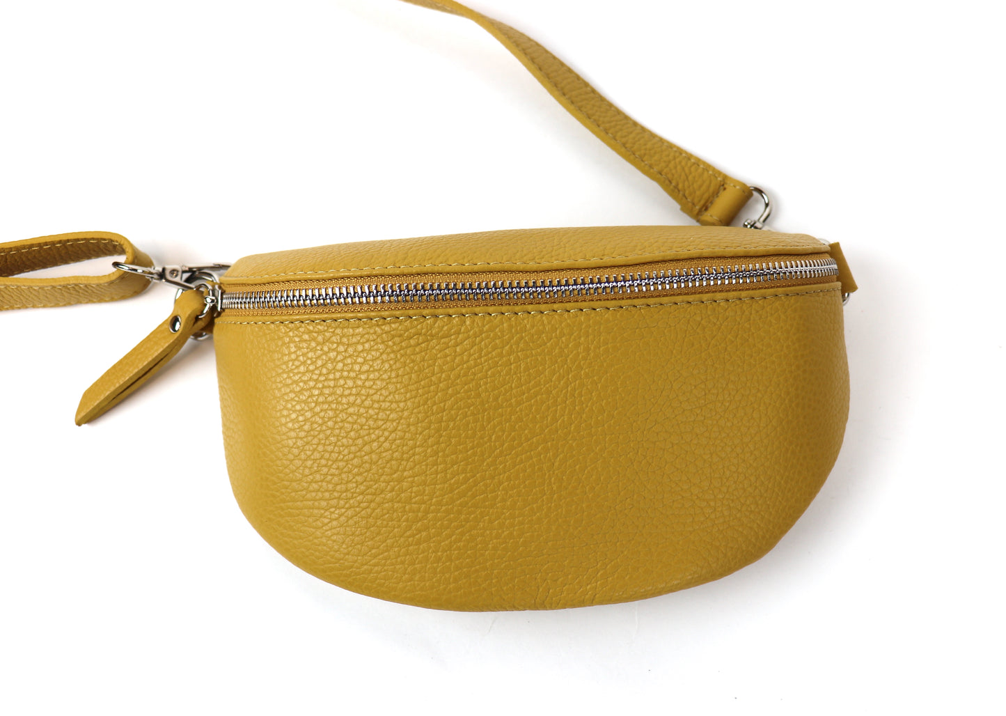 Small Genuine Grain Leather Bumbag