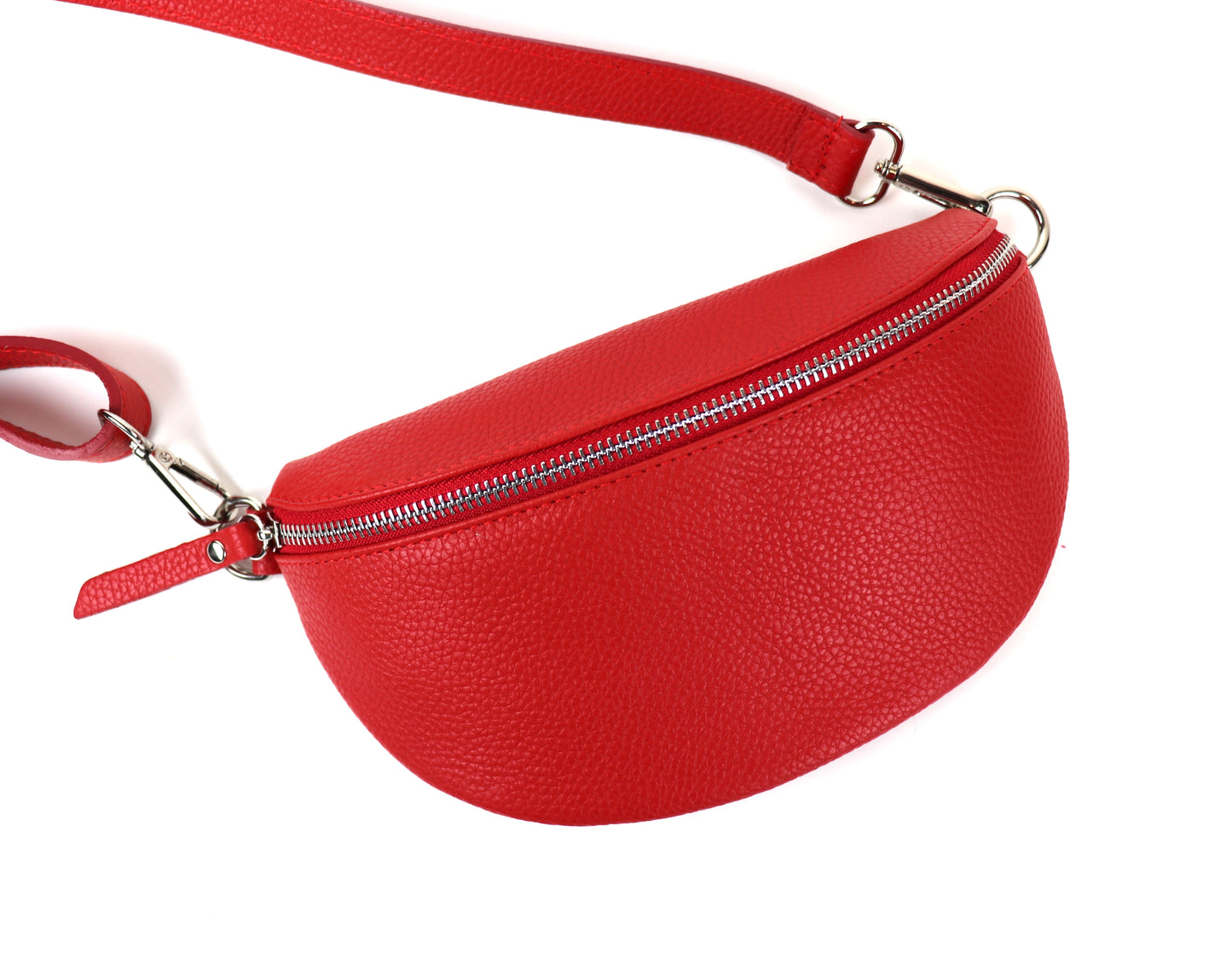 Small Genuine Grain Leather Bumbag