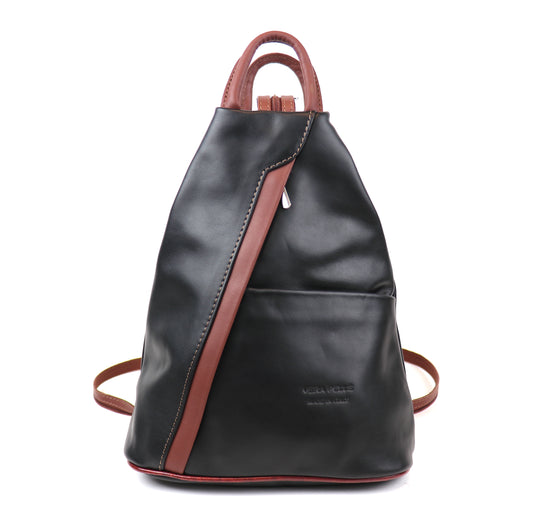 Vera Pelle Handmade Soft Leather Backpack Two Tone