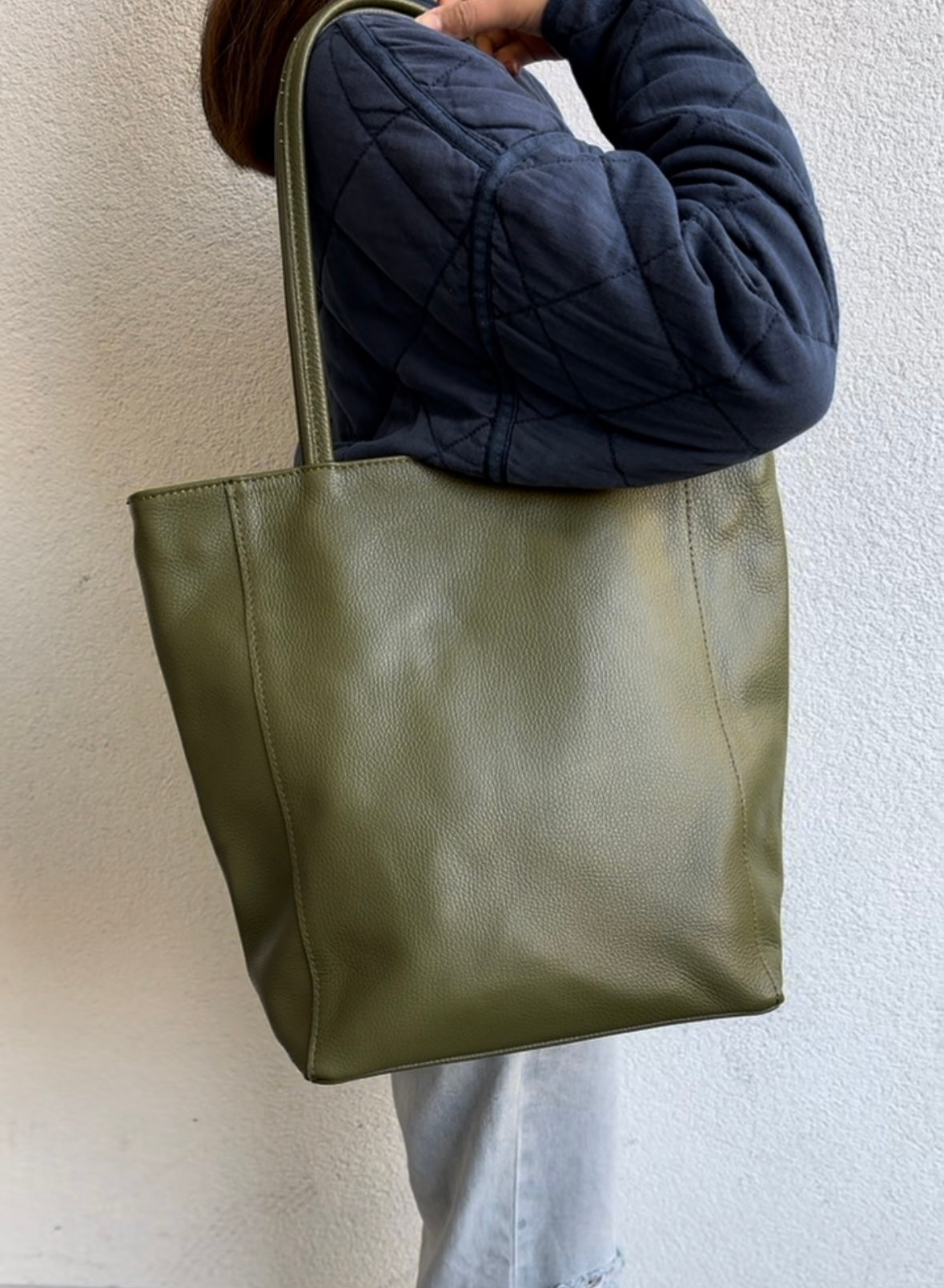 Italian Leather Shopper Bag