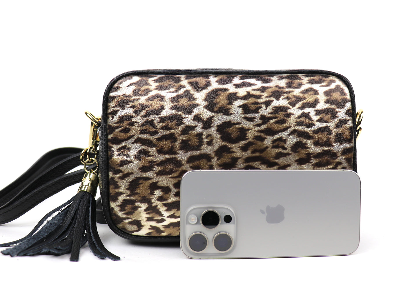 Sierra Leopard Print Leather Crossbody Bag | Stylish & Versatile