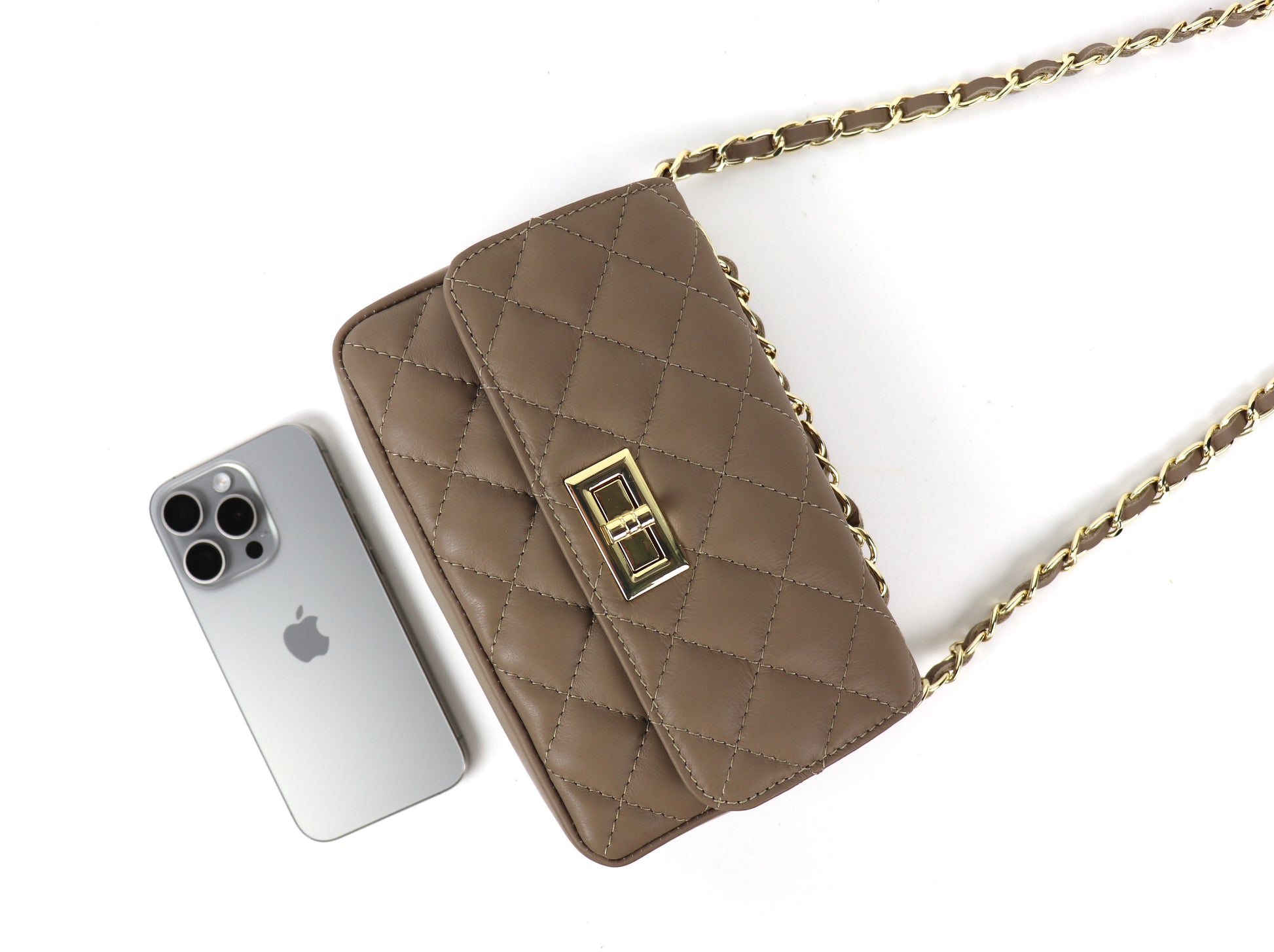 Small Quilted Italian Leather Handbag