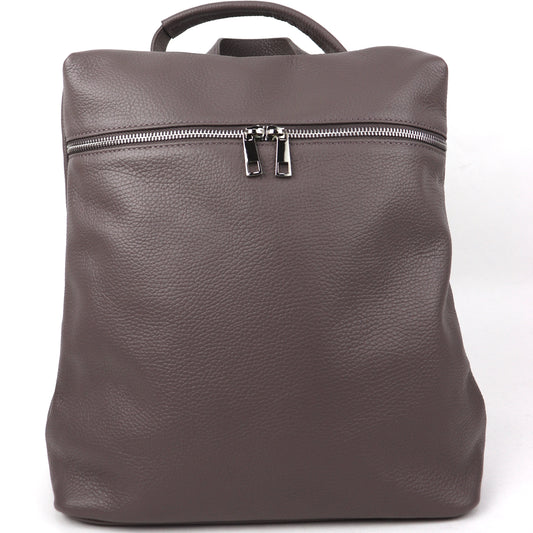 Versatile Italian Pebbled Leather Backpack for Laptop