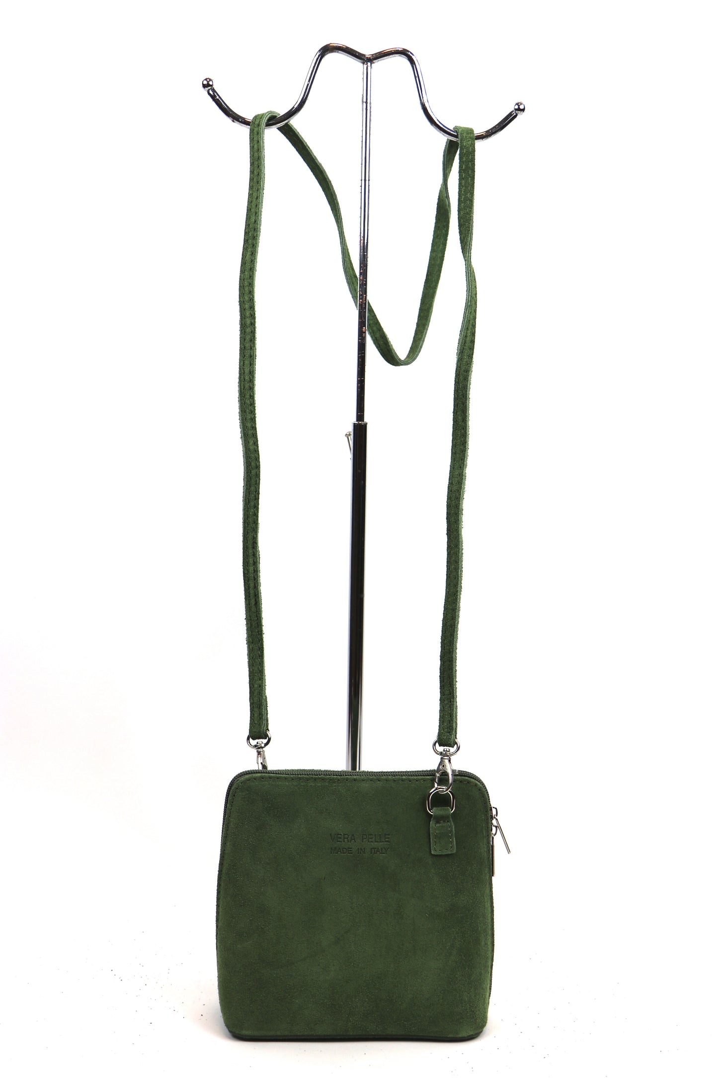 Genuine Italian Suede Leather Handbag with Detachable Straps