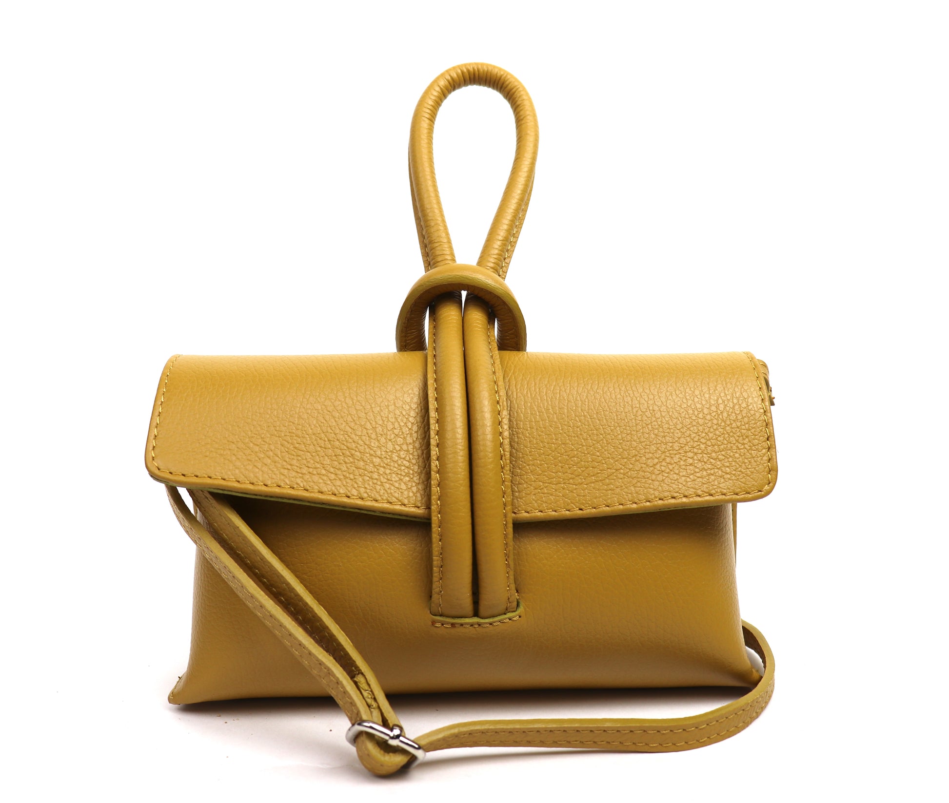Versatile Leather Bag with Adjustable Detachable Strap - Wrist Bag - Clutch Bag