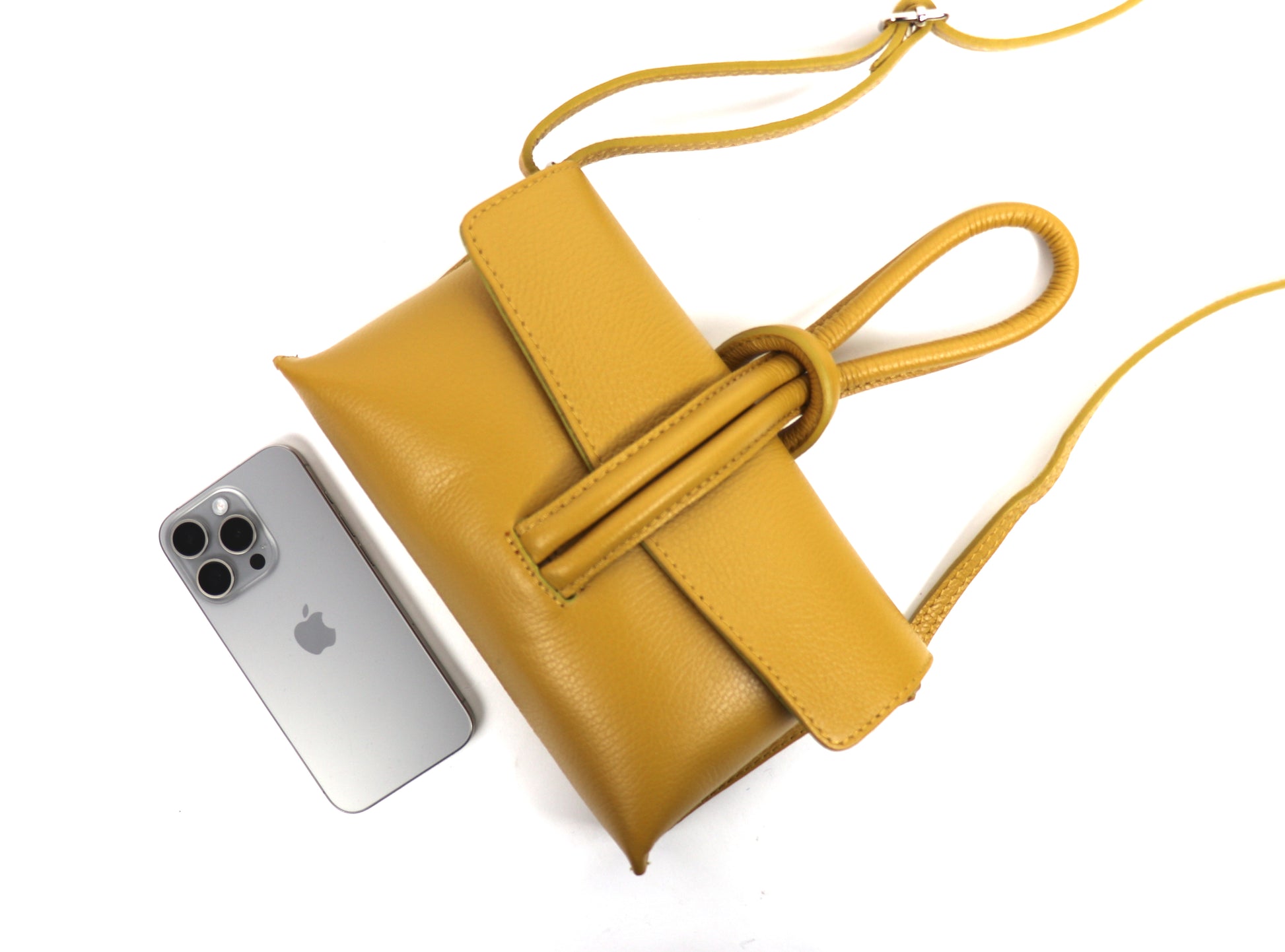 Versatile Leather Bag with Adjustable Detachable Strap - Wrist Bag - Clutch Bag