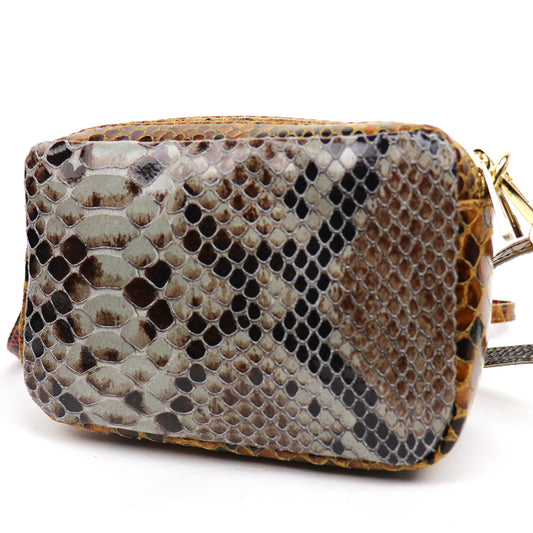 Snake Print Multi-Colour Crossbody Bag – Genuine Italian Leather