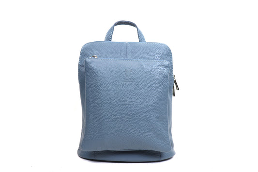 Small Versatile Italian Pebbled Leather Backpack for Laptop