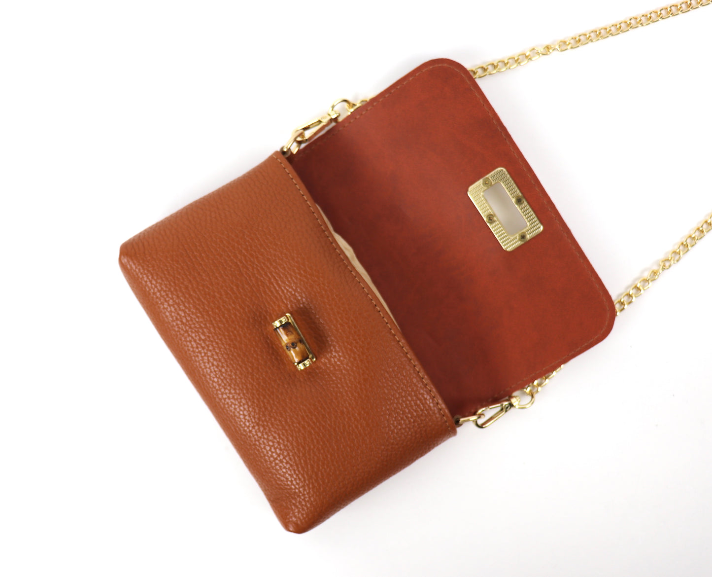 Small Timeless Chic Italian Leather Clutch/Shoulder/Crossbody Bag