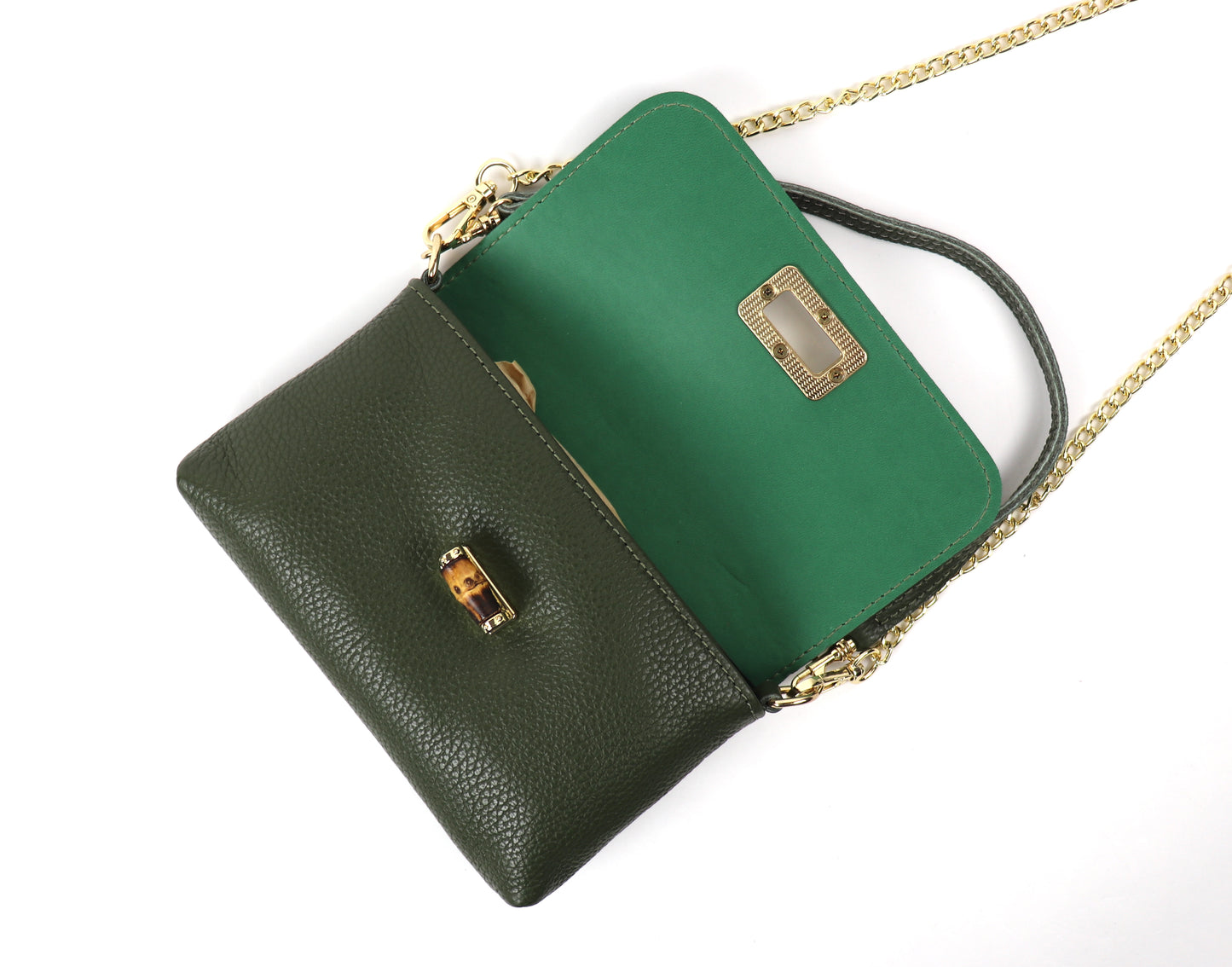 Small Timeless Chic Italian Leather Clutch/Shoulder/Crossbody Bag