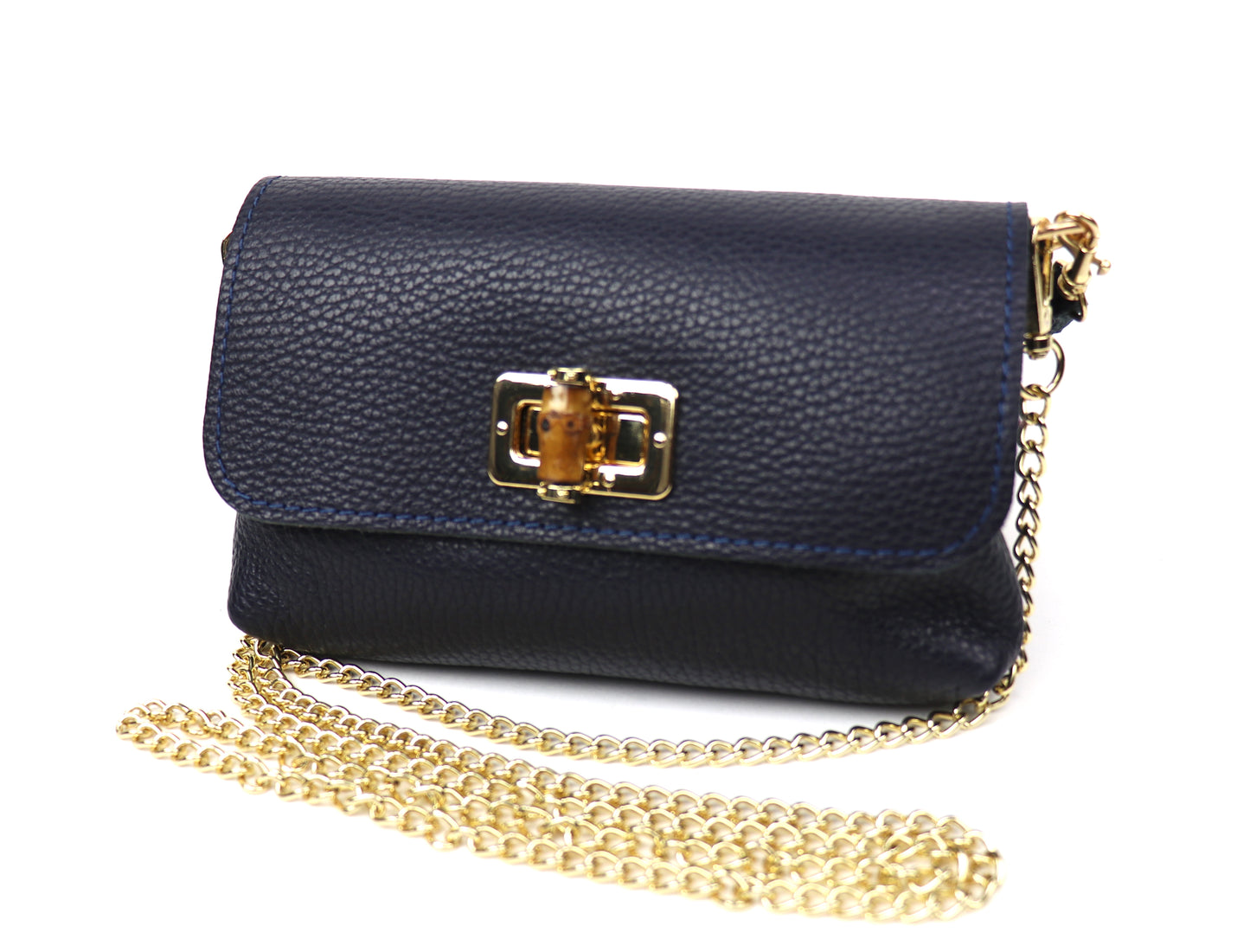 Small Timeless Chic Italian Leather Clutch/Shoulder/Crossbody Bag