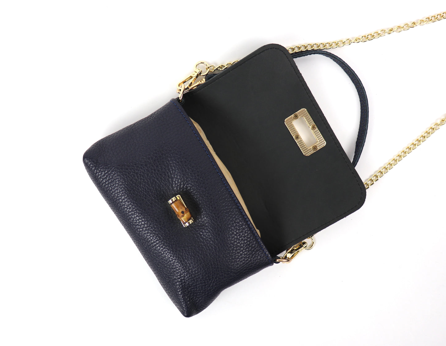 Small Timeless Chic Italian Leather Clutch/Shoulder/Crossbody Bag